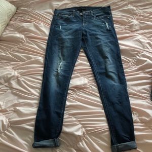 denim jeans with small wholes